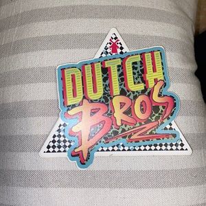 retro 80s style dutch bros sticker